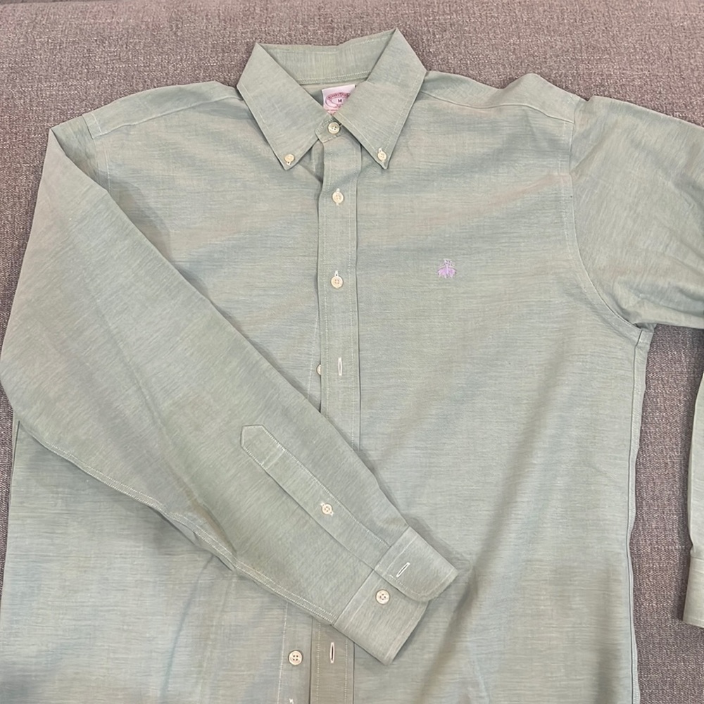 Brooks Brothers Green Button Down Shirt, Medium
